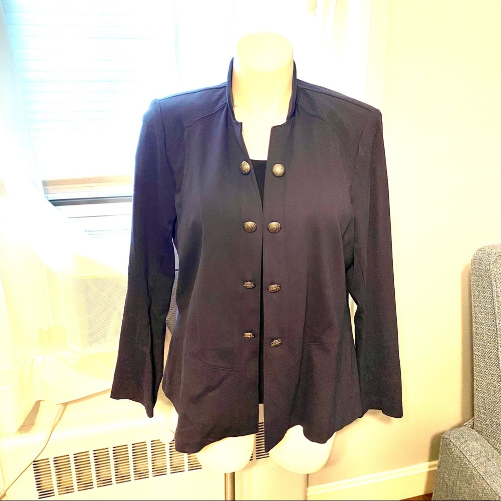 Dark navy soft ponte blazer
